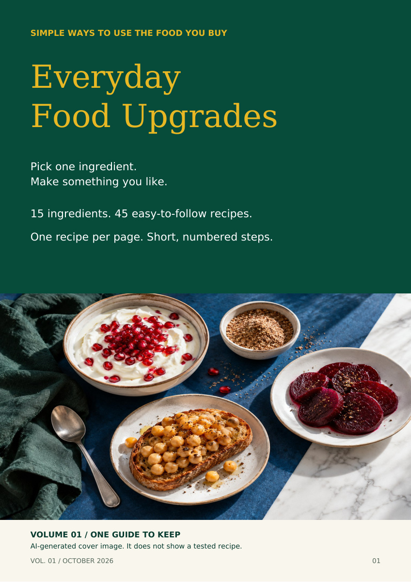 Everyday Food Upgrades guide: 15 ingredients, 45 recipes, one recipe per page